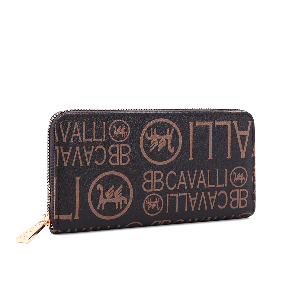 Nagy méretű női pénztárca mintával – barna