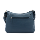 Kétrekeszes női válltáska sok zsebbel – kék