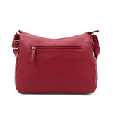 Kétrekeszes női válltáska sok zsebbel – piros