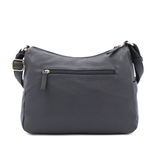 Kétrekeszes női válltáska sok zsebbel – szürke