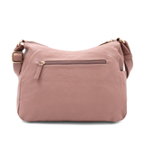 Kétrekeszes női válltáska sok zsebbel – rózsaszín
