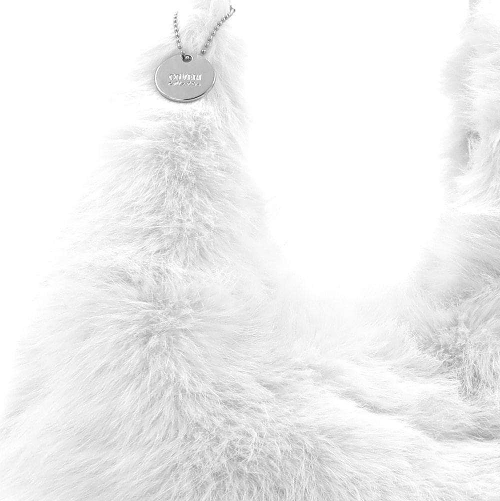 Nagy női táska típusú táska plüssből – fehér