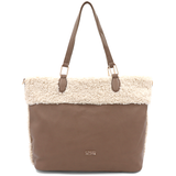 Nagy női plüss táska – világosbarna