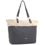 Nagy női plüss táska – szürke