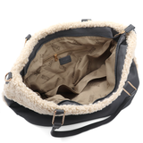 Nagy női plüss táska – szürke