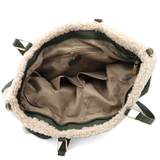 Nagy női plüss táska – zöld