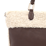 Nagy női plüss táska – barna