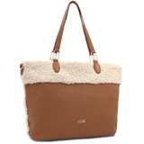 Nagy női plüss táska – téglabarna