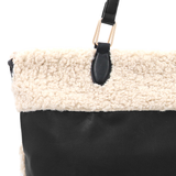 Nagy női plüss táska – fekete