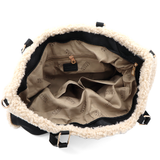 Nagy női plüss táska – fekete