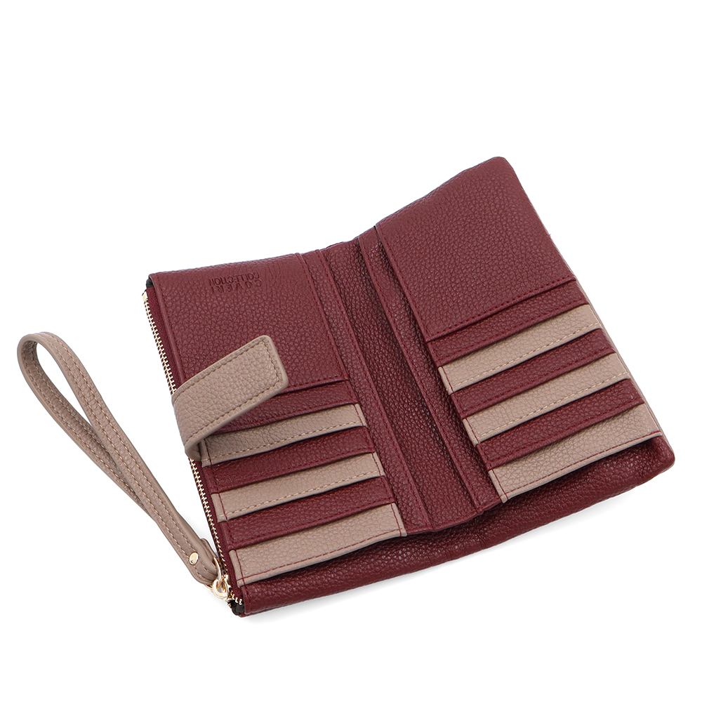 Női pénztárca kézi pánttal – bordó