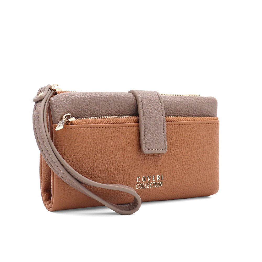 Női pénztárca kézi pánttal – téglabarna