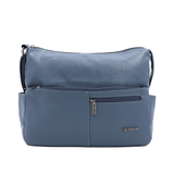 Válltáska 2 rekesszel és sok zsebbel - kék