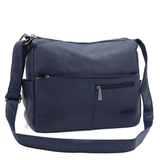 Válltáska 2 rekesszel és sok zsebbel - sötétkék