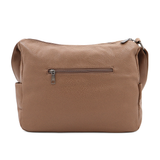 Válltáska 2 rekesszel és sok zsebbel - világosbarna