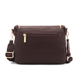 Válltáska speciális kártya-/névjegytartó rekesszel – barna