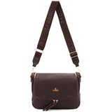 Válltáska speciális kártya-/névjegytartó rekesszel – barna