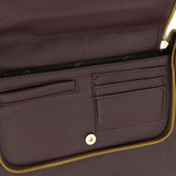 Válltáska speciális kártya-/névjegytartó rekesszel – barna