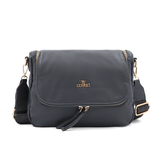 Válltáska speciális kártya-/névjegytartó rekesszel – szürke