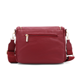 Válltáska speciális kártya-/névjegytartó rekesszel – piros