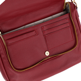 Válltáska speciális kártya-/névjegytartó rekesszel – piros