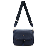 Válltáska speciális kártya-/névjegytartó rekesszel – sötétkék