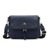 Válltáska speciális kártya-/névjegytartó rekesszel – sötétkék