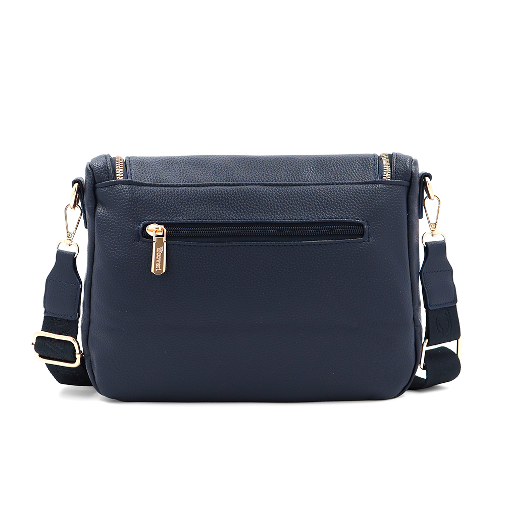 Válltáska speciális kártya-/névjegytartó rekesszel – sötétkék