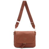 Válltáska speciális kártya-/névjegytartó rekesszel – téglabarna