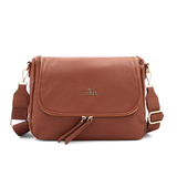 Válltáska speciális kártya-/névjegytartó rekesszel – téglabarna