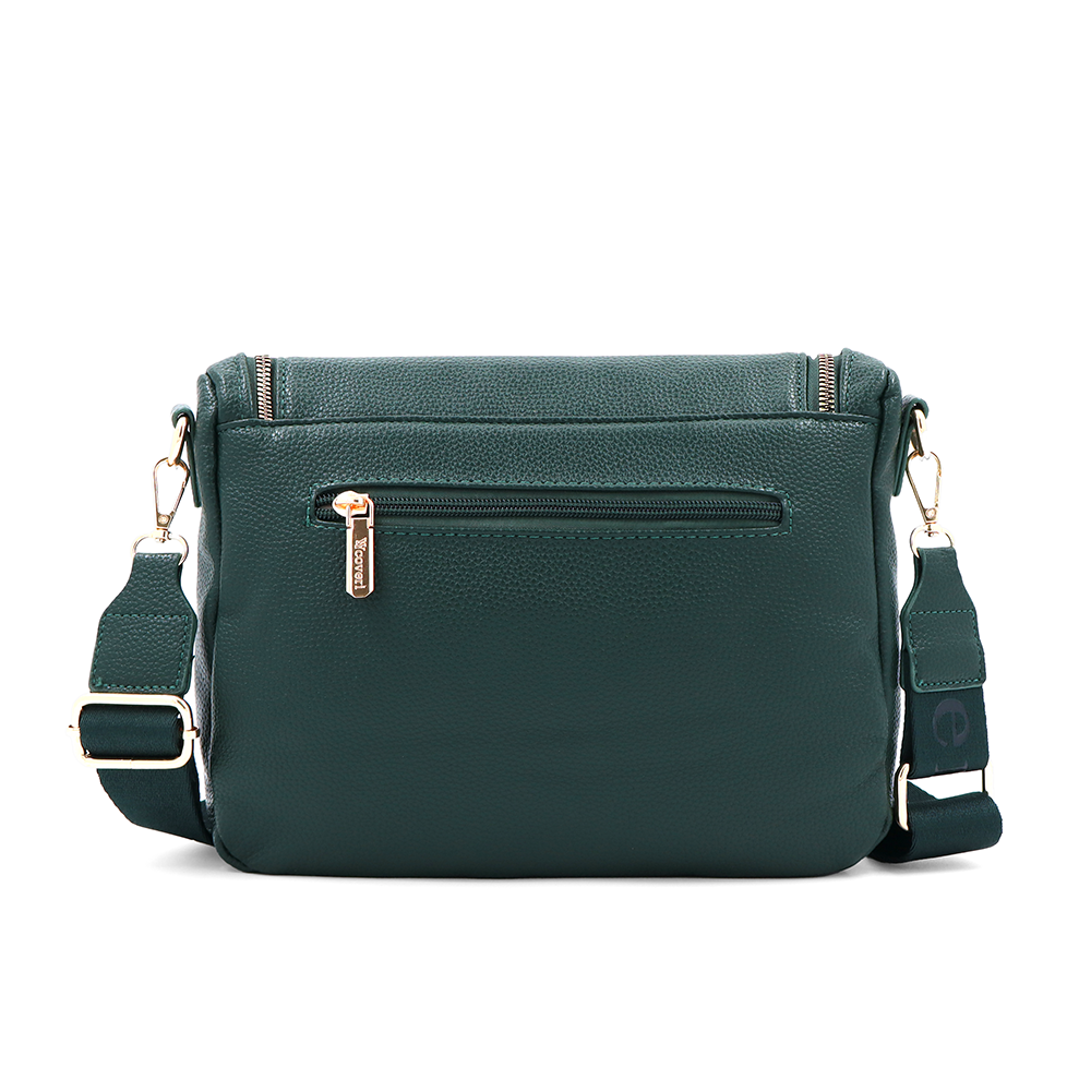 Válltáska speciális kártya-/névjegytartó rekesszel – zöld