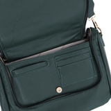 Válltáska speciális kártya-/névjegytartó rekesszel – zöld