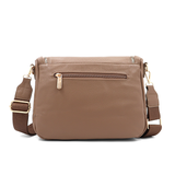 Válltáska speciális kártya-/névjegytartó rekesszel – világosbarna