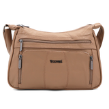 Nagy női válltáska – világosbarna