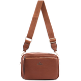 Női válltáska két rekesszel – téglabarna