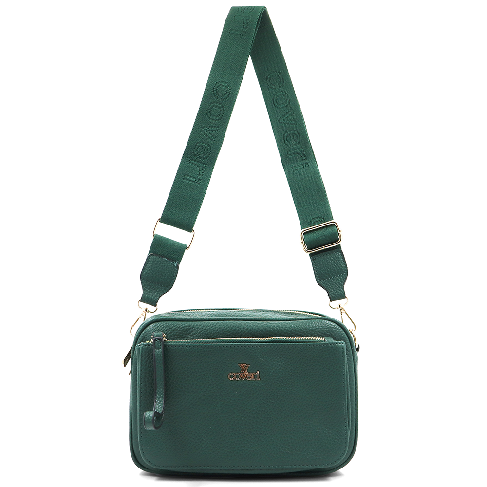 Női válltáska két rekesszel – zöld