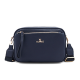 Női válltáska két rekesszel – sötétkék