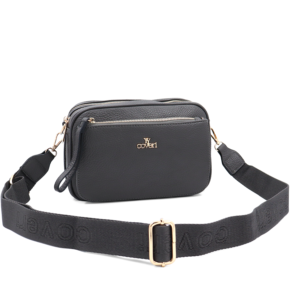 Női válltáska két rekesszel – szürke