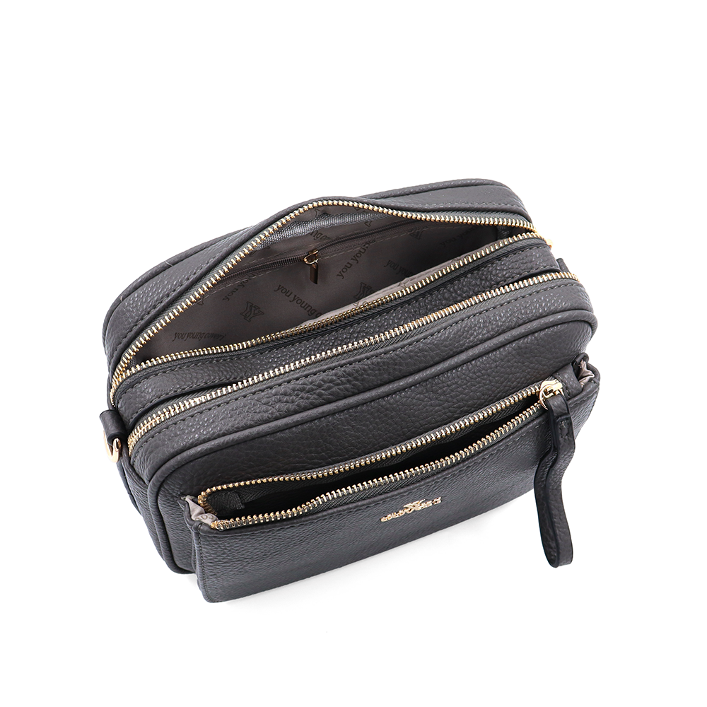 Női válltáska két rekesszel – szürke