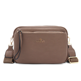 Női válltáska két rekesszel – világosbarna