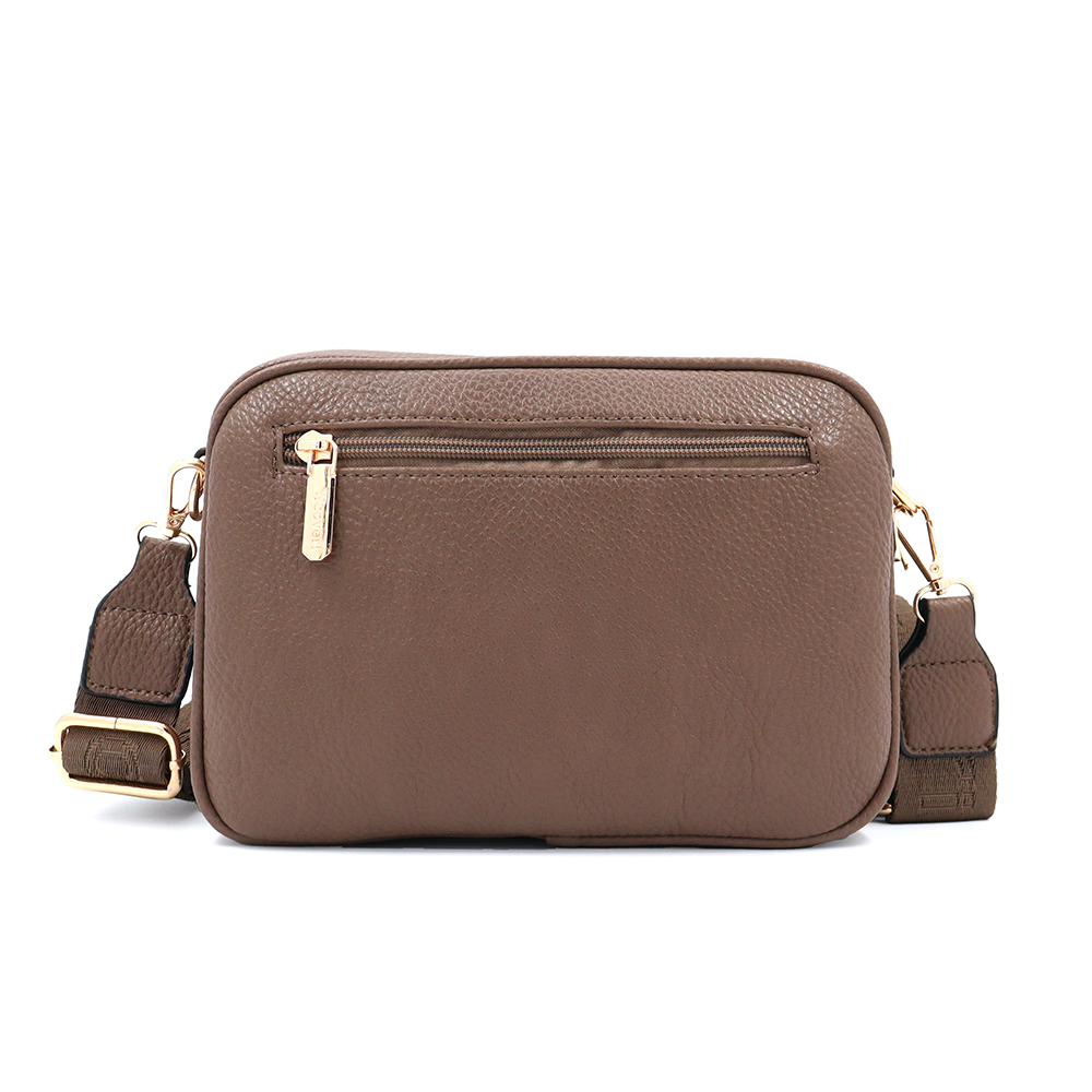 Női válltáska két rekesszel – világosbarna