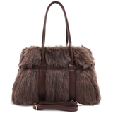 Nagy női táska plüssből – barna