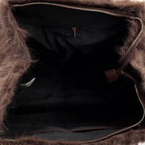 Nagy női táska plüssből – barna