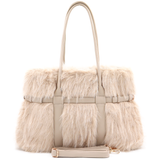 Nagy női táska plüssből – bézs