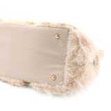 Nagy női táska plüssből – bézs