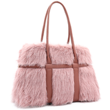 Nagy női táska plüssből – rózsaszín