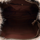 Nagy női táska plüssből – világosbarna