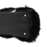 Nagy női táska plüssből – fekete