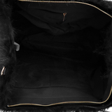 Nagy női táska plüssből – fekete