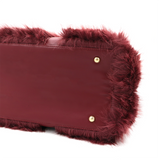 Nagy női táska plüssből – bordó